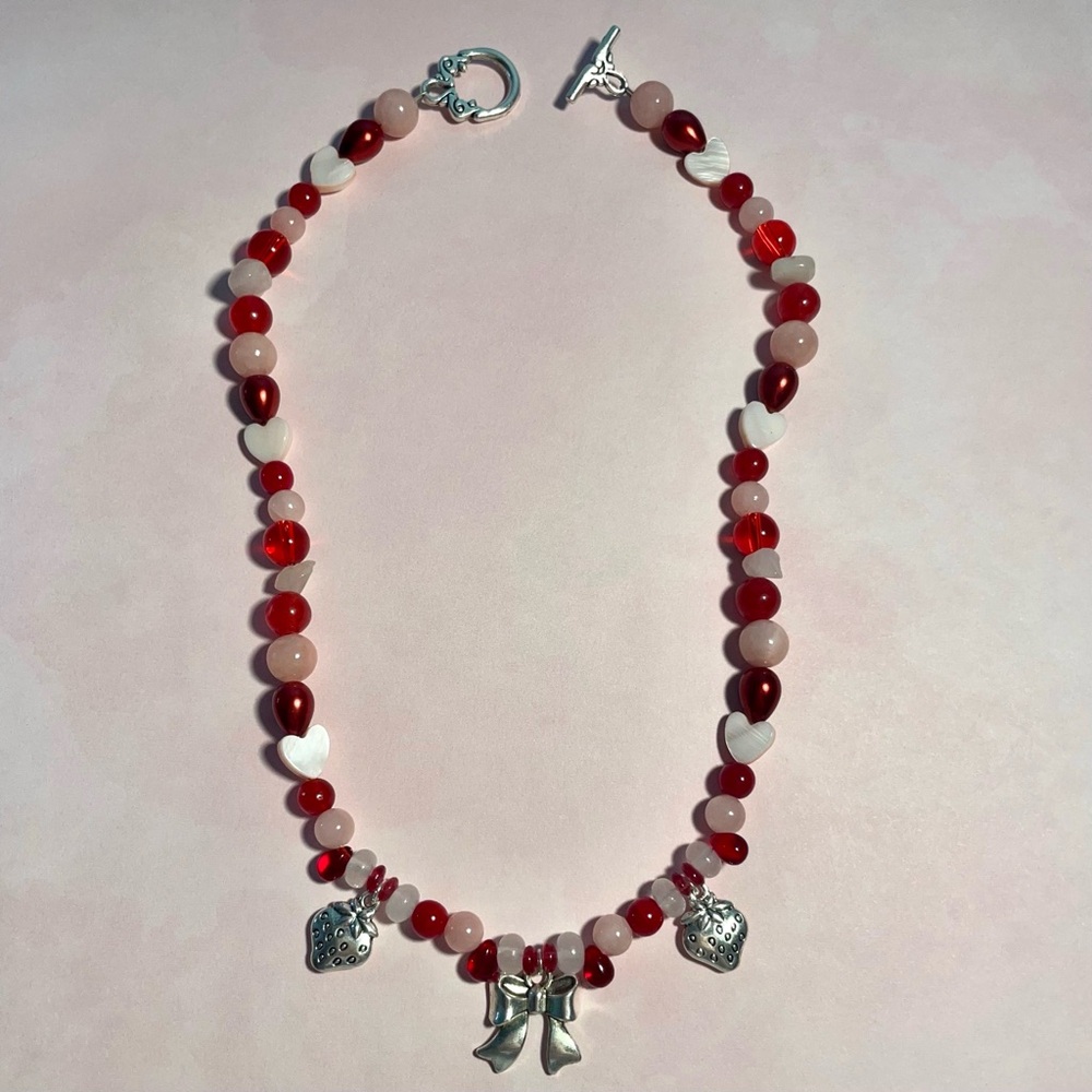Strawberry Ribbons Necklace
